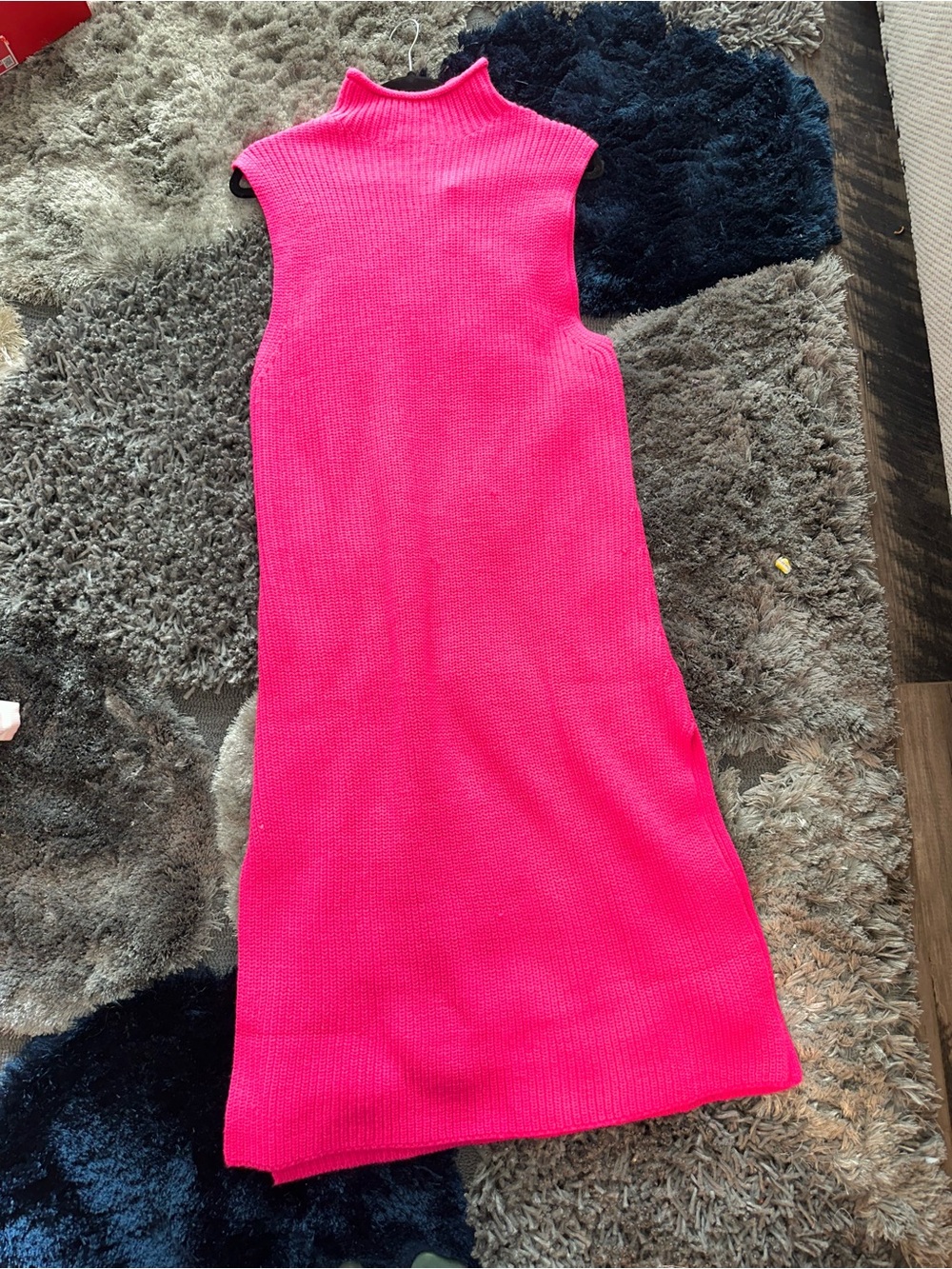 Zara Pink Knit Midi Dress Size Large NWOT